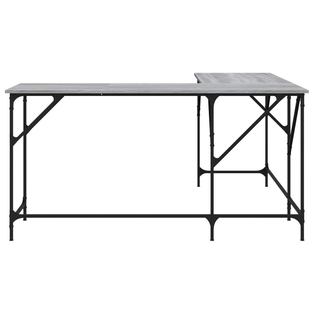 Scrivania Sonoma postazione computer mobile per computer scrivania da studio 149 x 149 x 75 cm legno ingegnerizzato grigio 02_0023962
