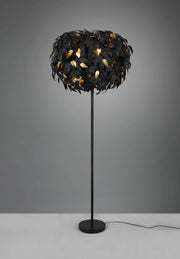 LEAVY PIANTANA BASE METALLO NERO CON FOGLIE LAVABILI NERO E ORO H. 180CM 3 LUCI ATTACCO E14