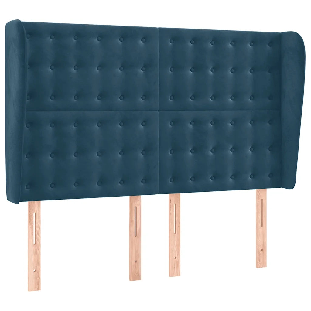 Letto a Molle con Materasso e LED Blu Scuro 140x200 cm 3136369