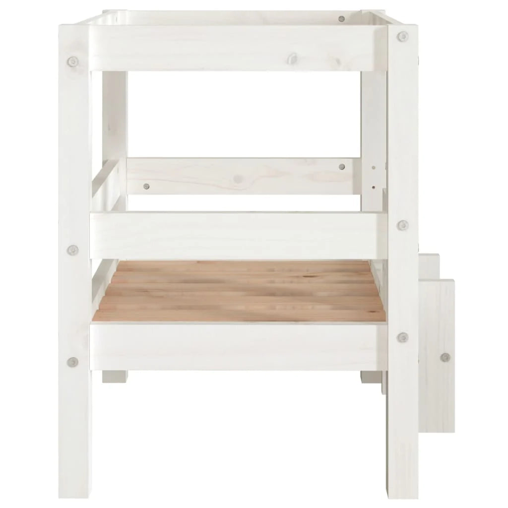 Cuccia per cani comoda cesta da divano 55,5 x 53,5 x 60 cm legno di pino massiccio bianco 02_0042710