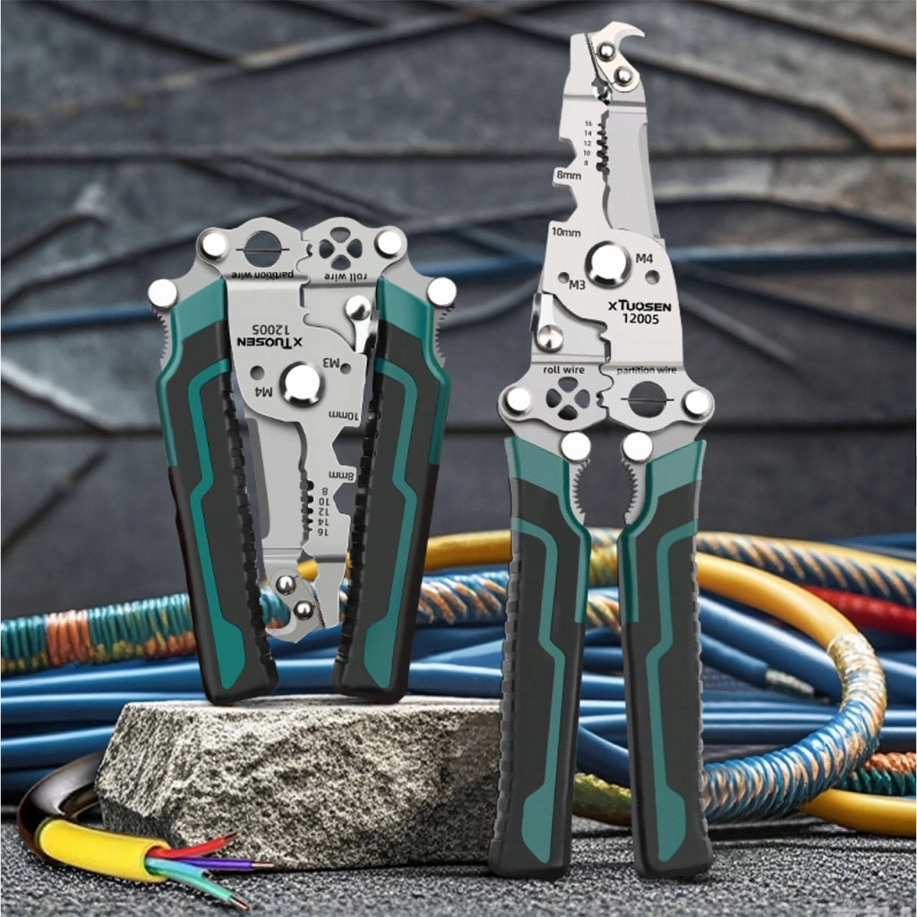 Multitool Pieghevole ProTool FoldX 13 in 1 – Acciaio Inossidabile, Impugnature Antiscivolo | Per Fili 6–18 mm