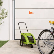 Rimorchio da Bici per Animali Verde Oxford e Ferro