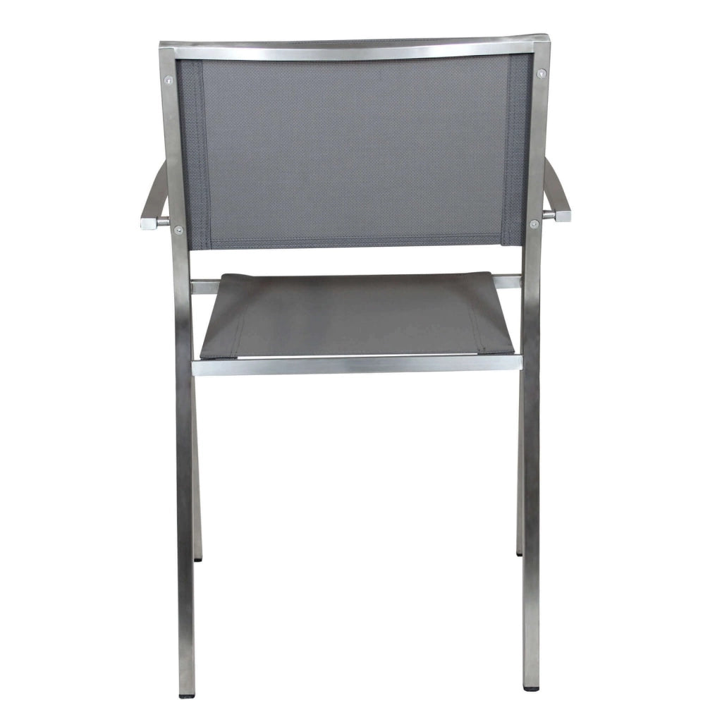 Poltrona da Giardino Impilabile in Acciaio Textilene cm 56x54x83 - DOLPH