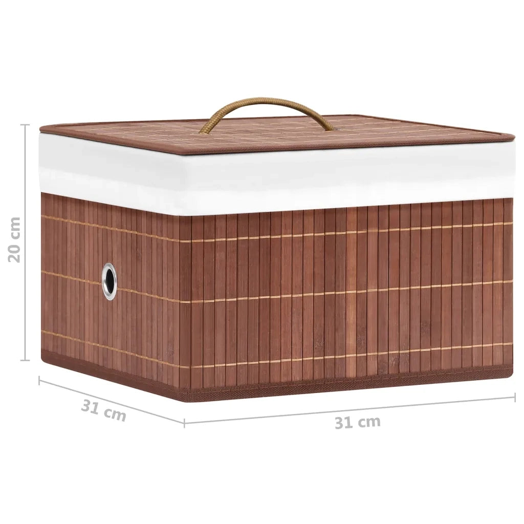 Scatole Portaoggetti 4 pz in BambÃ¹ Marroni cod mxl 39889
