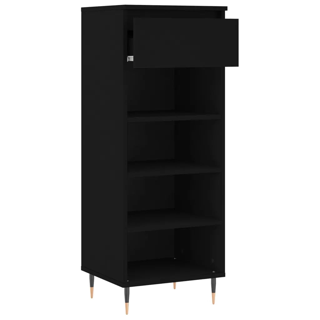 Scarpiera-Scaffale per scarpe Nera 40x36x105 cm in Legno Multistrato 297583