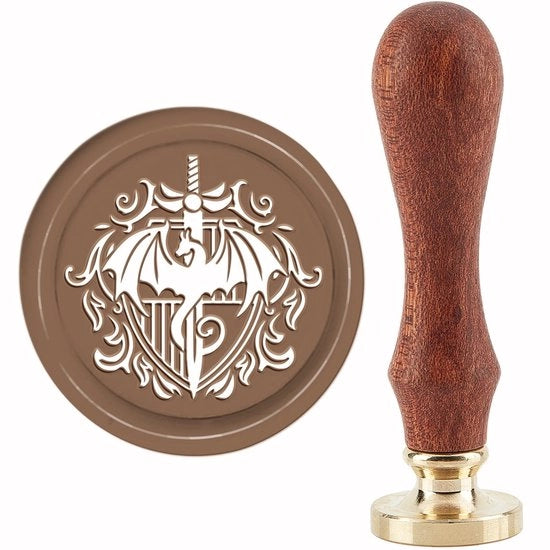 Suggello in Cera con Testa Removibile in Ottone - 30mm - Stampino di Sigillatura - Adatto per Inviti - Legno