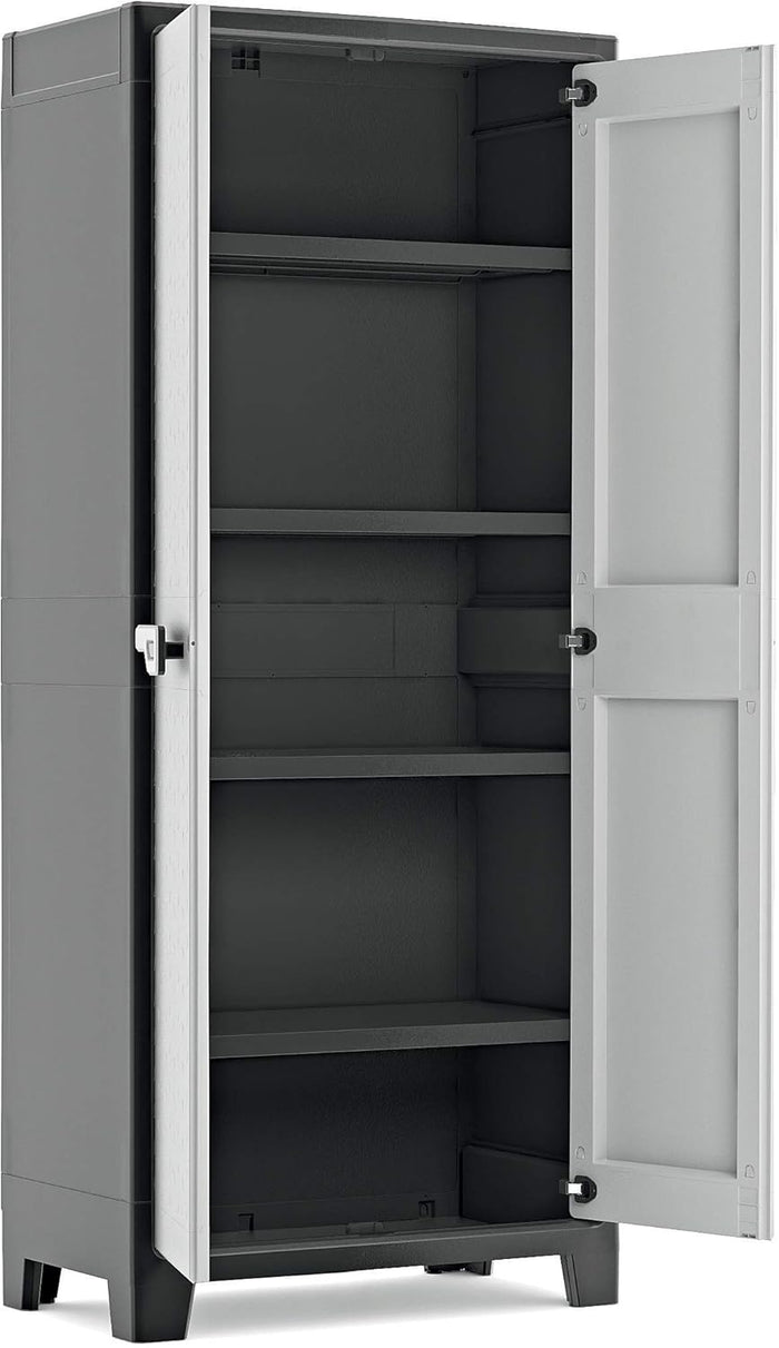 Armadio 4 Ripiani 80x44x182 cm Keter Titan Alto XL Grigio