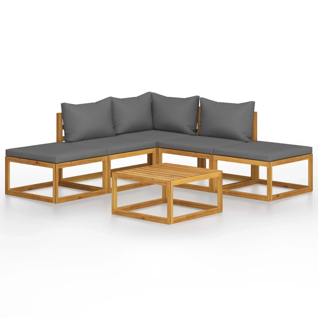 Set di mobili da giardino mobili da esterno 6 pezzi con cuscini legno massello di acacia 02_0016648