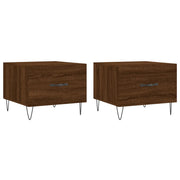 2 pz Tavolini salotto | Tavolino da caff¨¨ | Tavolino da Soggiorno Rovere Marrone 50x50x40 Legno Multistrato