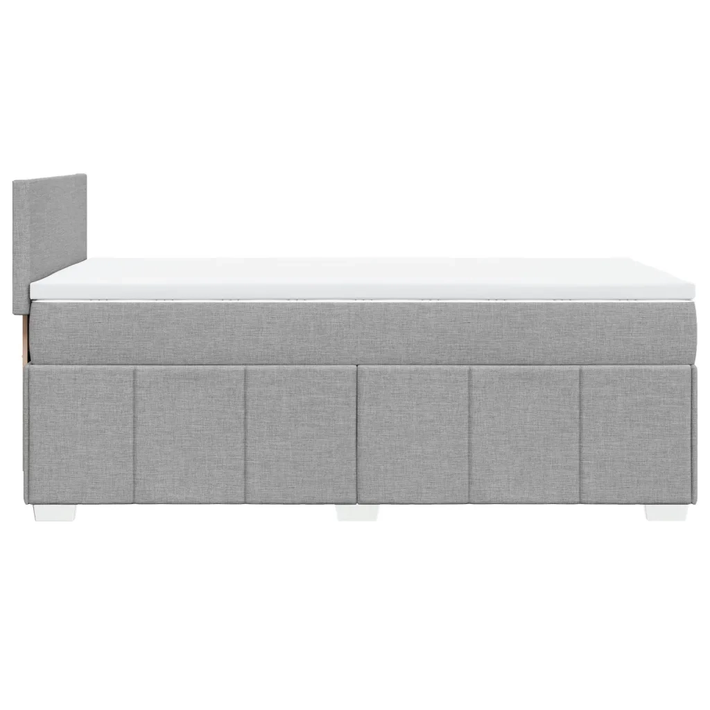 Giroletto a Molle con Materasso Grigio Chiaro 90x200 cm Tessuto
