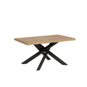 Tavolo allungabile 140/190x90 cm Versalux rovere scortecciato gambe antracite