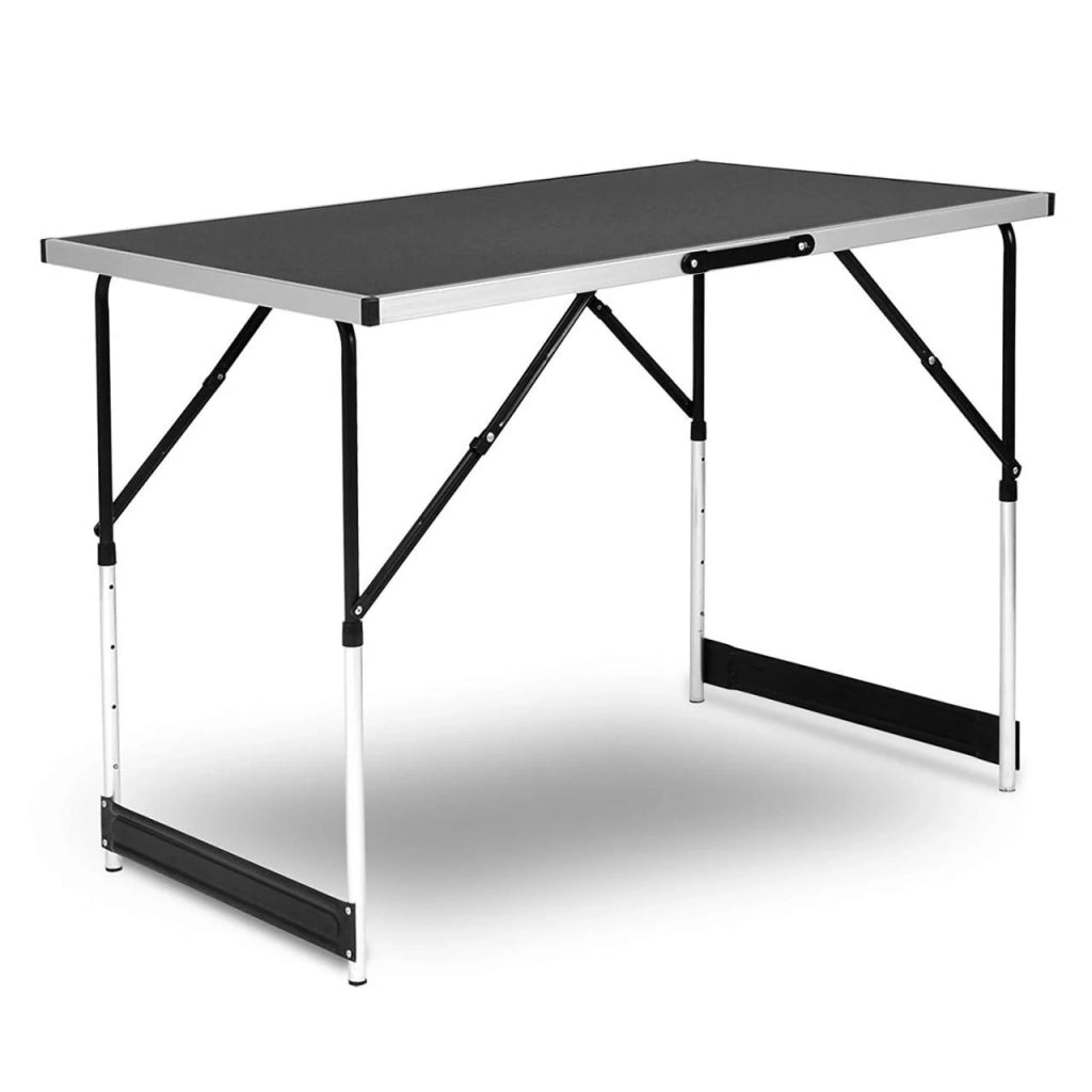 Tavolo da giardino pieghevole multiuso da campeggio regolabile 100 x 60 cm nero 19_0000970