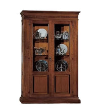 Vetrina classica 2 porte legno intaglio bassano 138x50x208 - Mobili 2G
