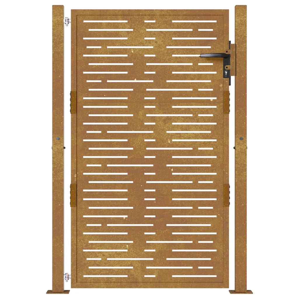 Cancello da giardino 100x125 cm in acciaio Corten design quadrato 153198