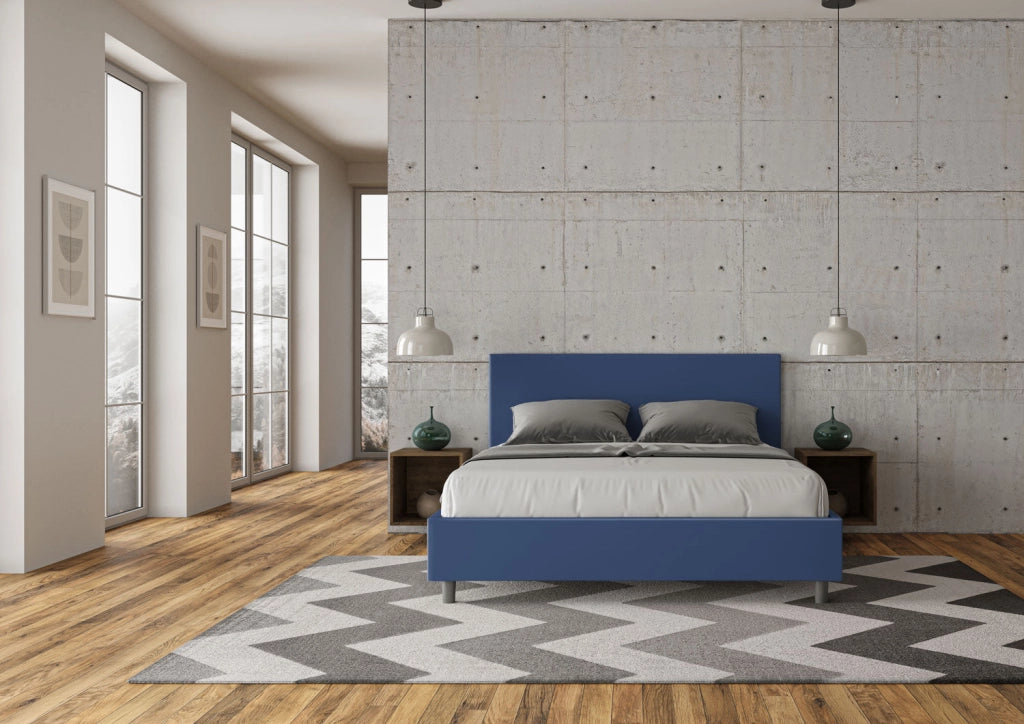 Letto matrimoniale senza rete imbottito 160x210 similpelle cappuccino Adele