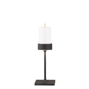 Perpetua Lampada da tavolo ricaricabile e senza fili in alluminio nero, design compatto con batteria sostituibile magnetica, grado IP54