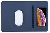 Tappetino per Mouse 34,6x22,5x0,5 cm con Base di Ricarica Wireless Veloce Blu Notte