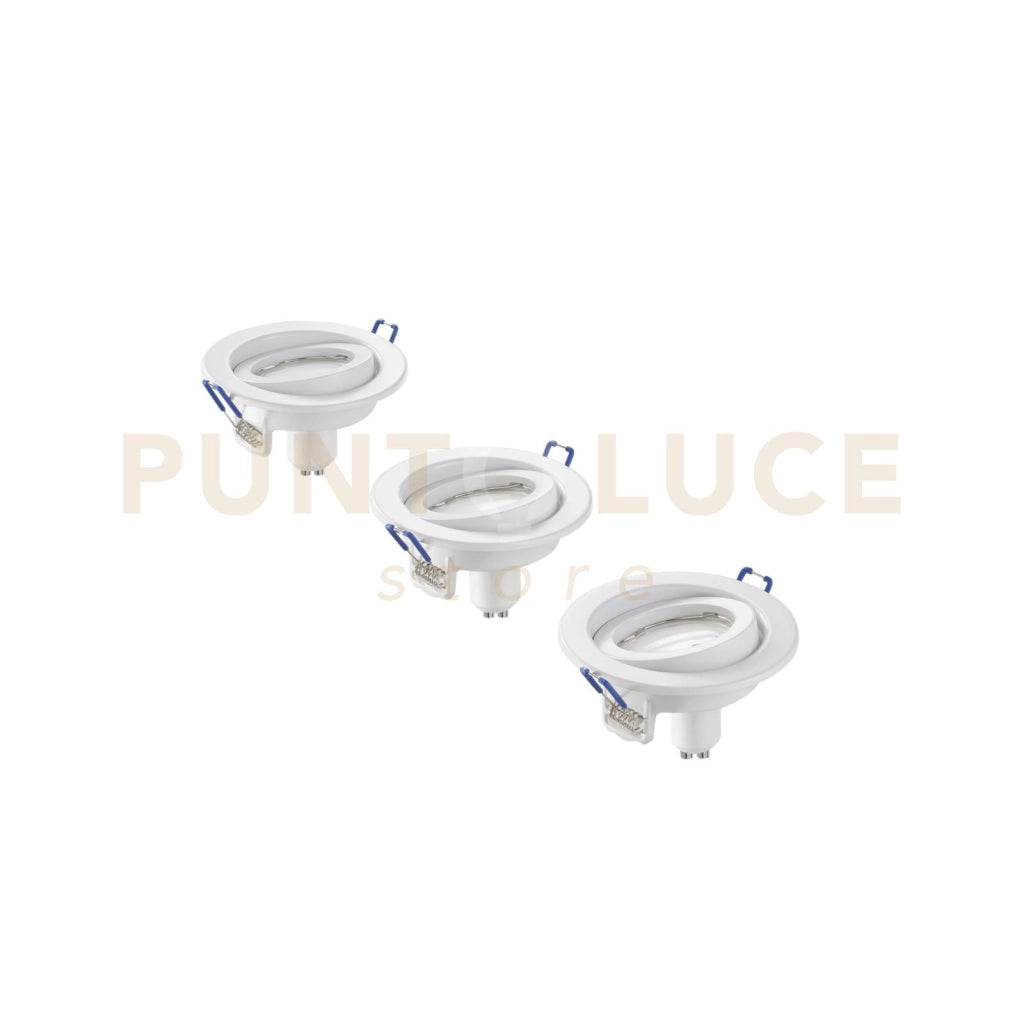 KIT  3 PEZZI  INCASSI LED MATRIX ORIENTABILI BIANCHI 3 LUCI ATTACCO GU10 5W 3X430LM 3000K 10X8X10,5CM