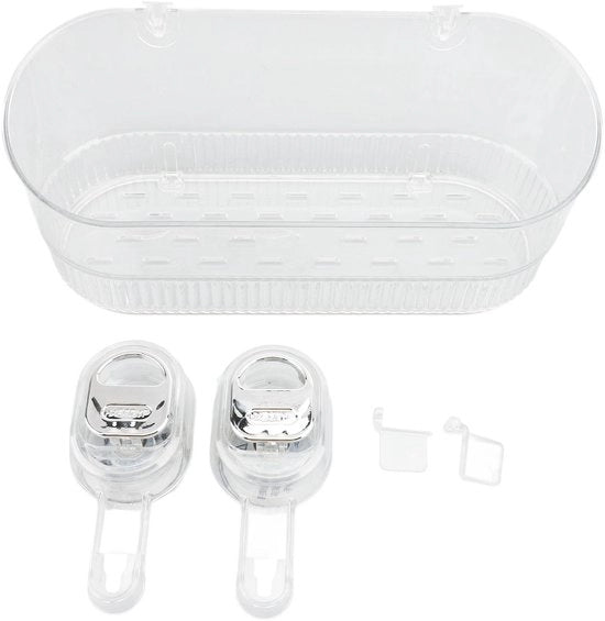 Organizzatore per la doccia impermeabile - Organizzatore per la stanza da bagno - Supporto per lo spazzolino da denti - Supporto multifunzionale - Design compatto - 26,7x16,5x7,6cm