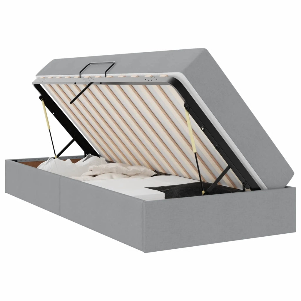 Letto con contenitore e materasso Grigio chiaro 90 x 190 cm 3399628