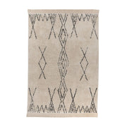 Tappeto Alena in cotone a pelo corto beige e nero
