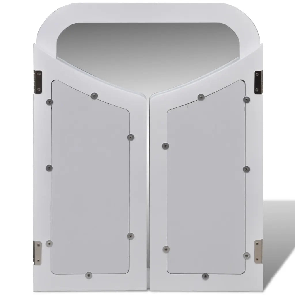 Toeletta | Tavolo da Trucco 3-in-1 con Specchio Sgabello e 2 Cassetti Bianca