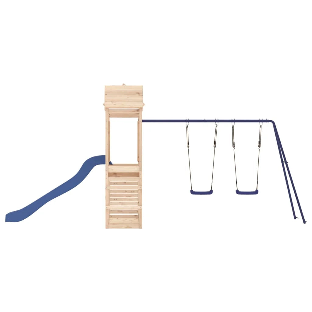 Altalene per parco giochi all'aperto scivolo altalene robuste giochi da giardino 495 x 339 x 214 cm legno di pino massiccio 02_0004641