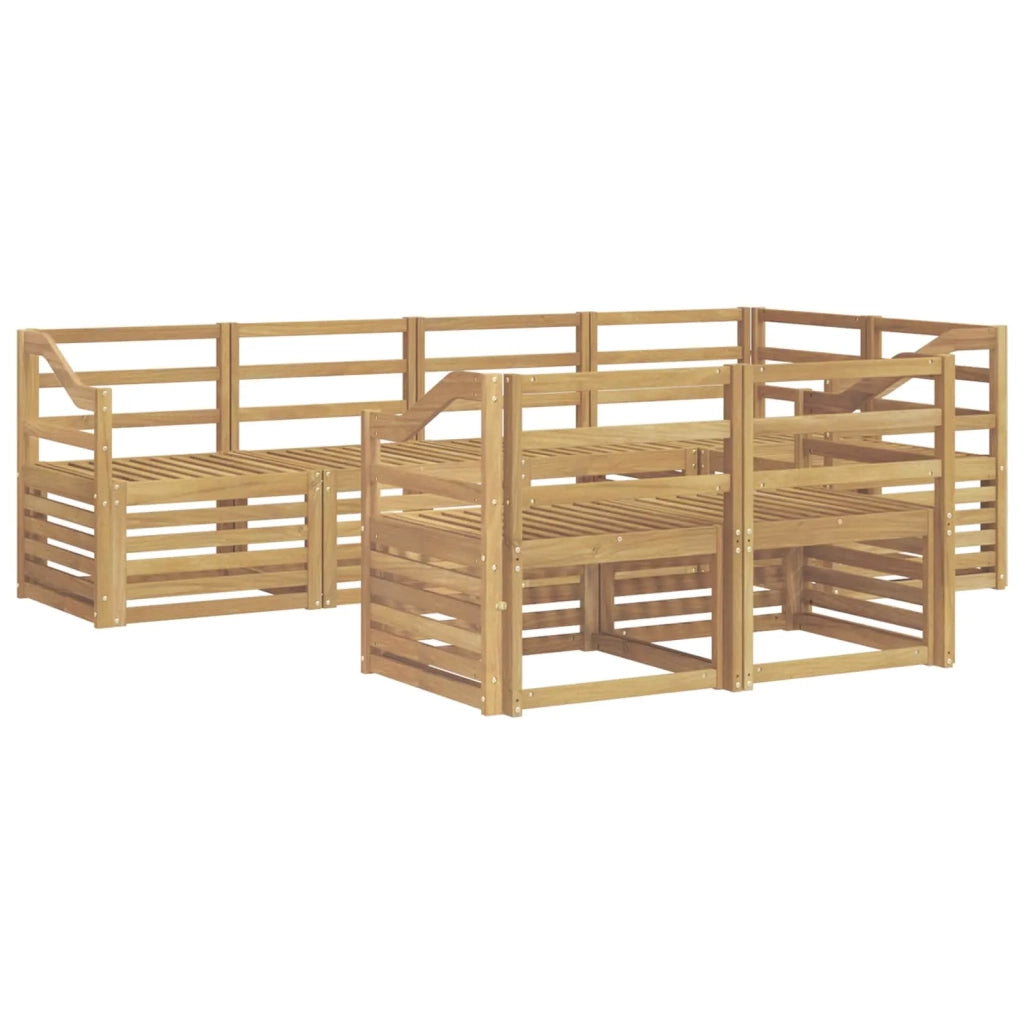 Set di divani da esterno 7 pcs Bianco 245 x 126,5 x 73 cm 3392009