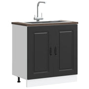 Mobile base lavello-Armadietto da bagno Kalmar Nero 80x46x81,5 cm in Truciolato
