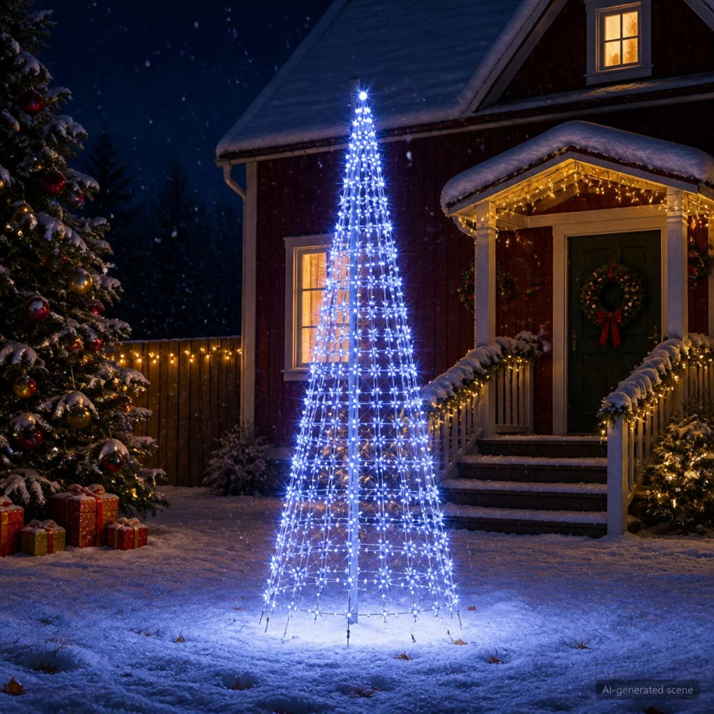 Luci per albero di Natale con picchetti e asta per bandiera 3468891