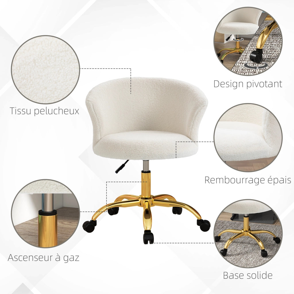 Sedia da ufficio ergonomica regolabile in altezza ¨C zephmum ¨C bianco