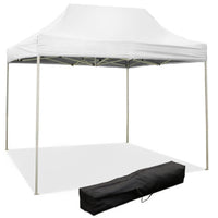 Gazebo Richiudibile Pieghevole 3x2m in Acciaio e PVC Impermeabile Bianco