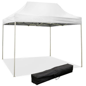 Gazebo Richiudibile Pieghevole 3x2m in Acciaio e PVC Impermeabile Bianco