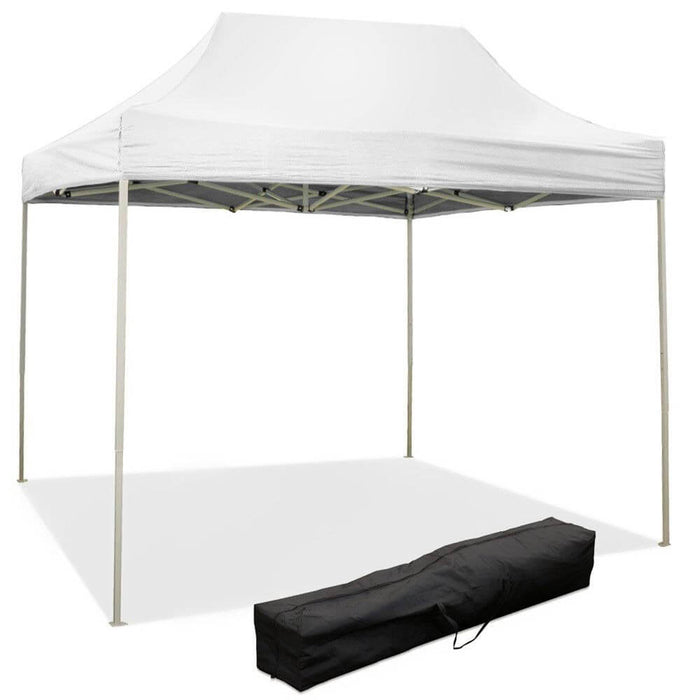 Gazebo Richiudibile Pieghevole 3x2m in Acciaio e PVC Impermeabile Bianco