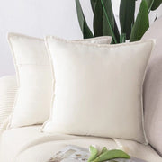 Set di 2 coprisaccotti decorativi in flanella di lusso per divano per camera da letto Bianco 45x45 cm Quadrato