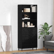 Credenza con Cassetto-Buffet-Armadio da cucina Rovere Nero 69,5 x 34 x 180 cm 503114