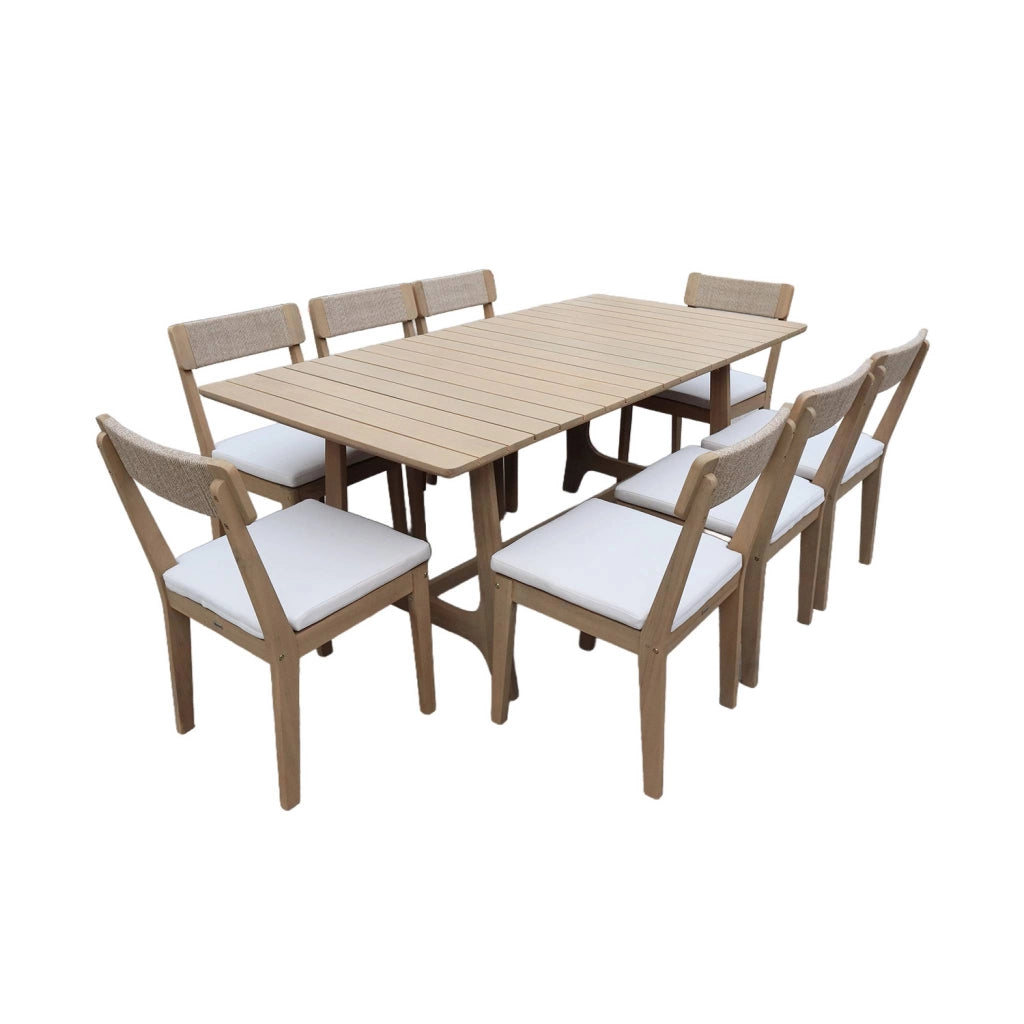 Tavolo da giardino in legno di acacia 8 posti, 180cm, marrone naturale