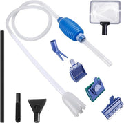 Pompa acquario 5 in 1 per pulizia e ricambio acqua, set di accessori con tubo da 1,7 m