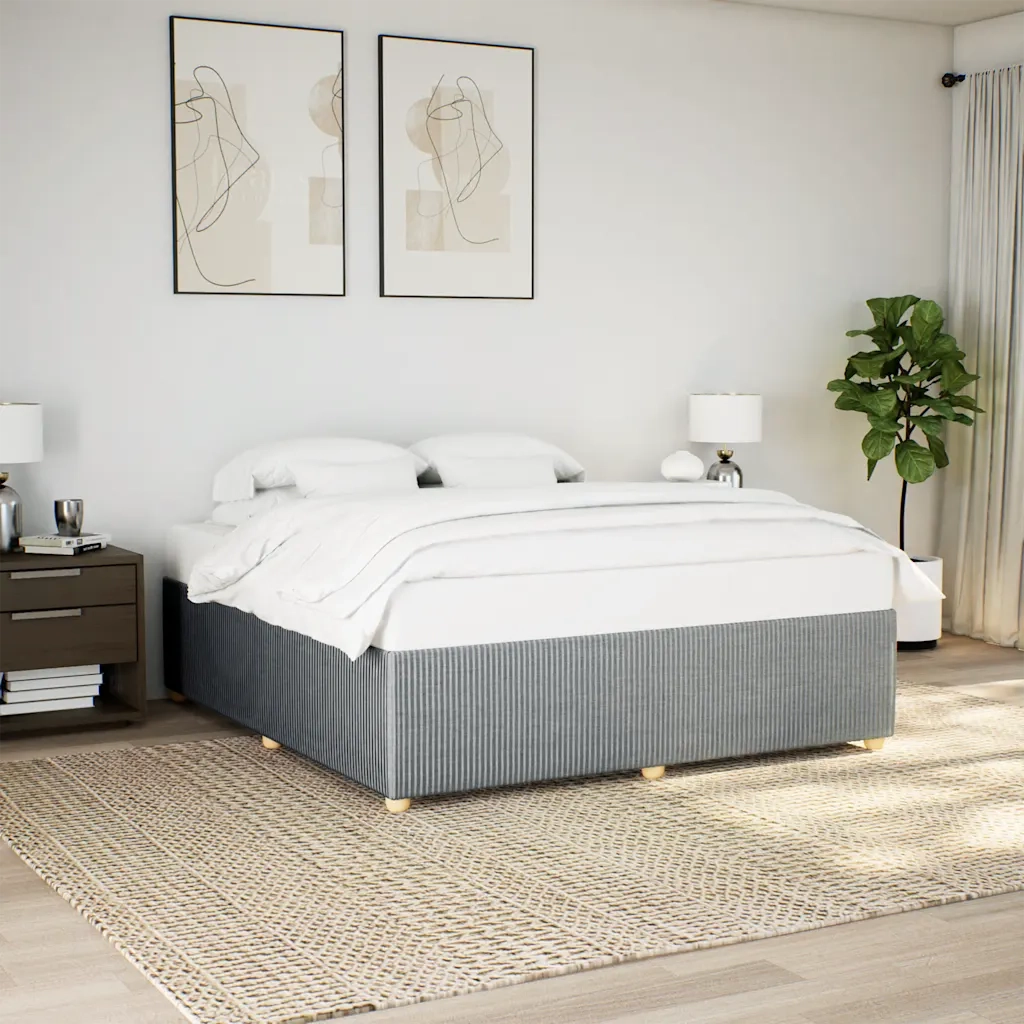 Giroletto senza Materasso-Struttura Letto Grigio Chiaro 180x200 cm Tessuto 155046