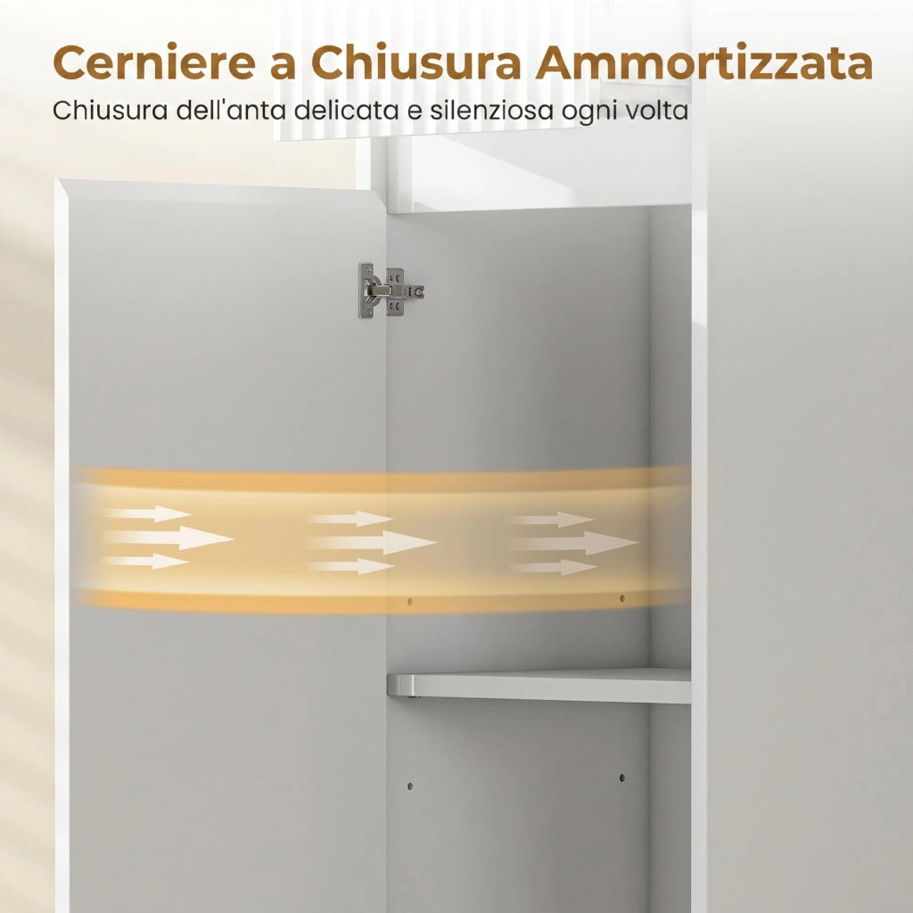 Mobile da Bagno Alto, Mobile Autoportante con Ripiano Regolabile