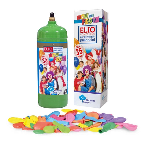 BOMBOLA ELIO CON PALLONCINI KIT PARTY- 1,0 L - 18 palloncini- senza- pezzi 1