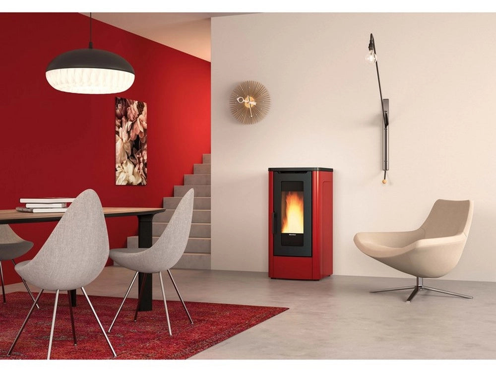 1pz extraflame stufa a pellet dahiana vfs col. bordeaux cod:ferx.vit50529