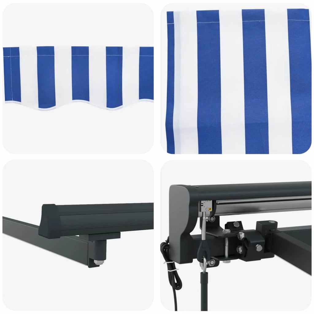 Tettuccio Elettrico Retrattile Blu, Bianco, Antracite 3,5 x 2 m