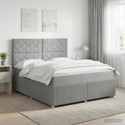 Letto Box Spring LED con Materasso Grigio Chiaro 180 x 200 cm 3455923