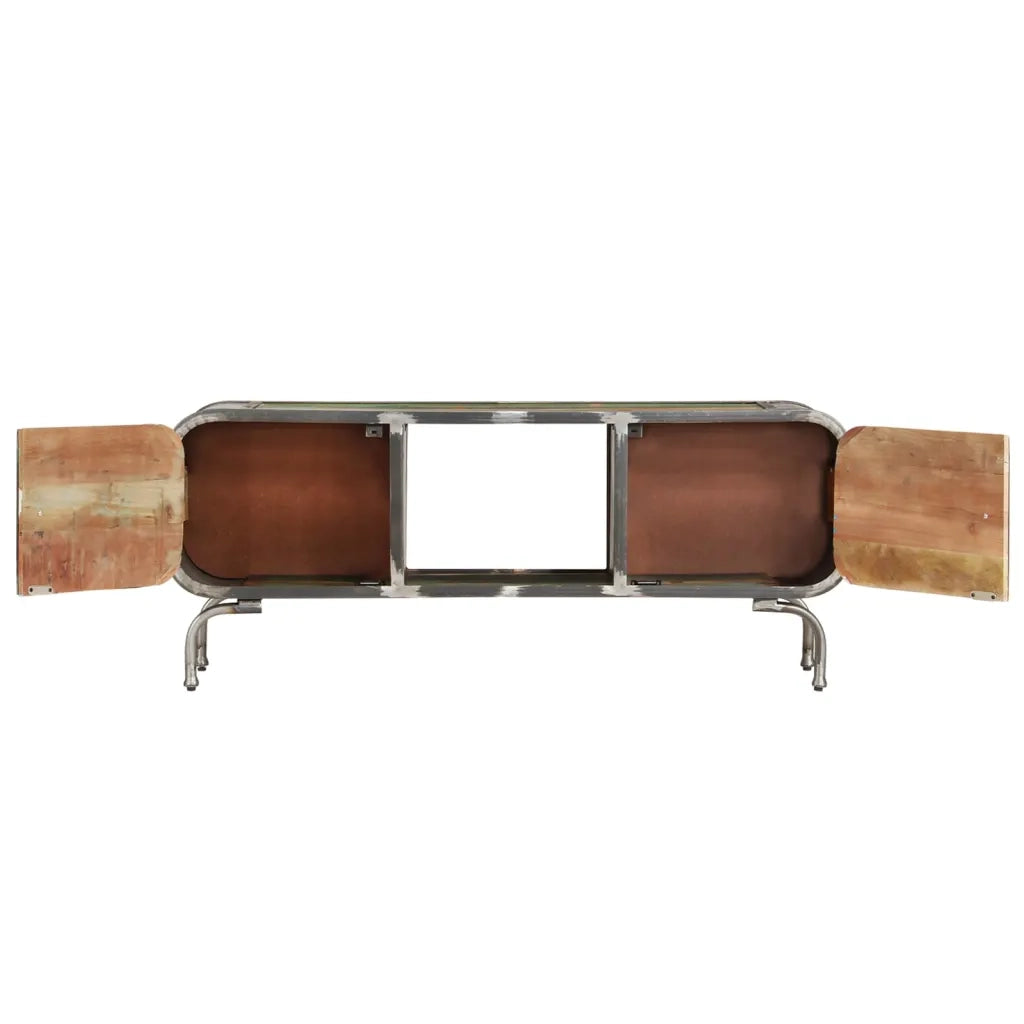 Mobile TV Multicolore 110x30x42 cm Legno Massello di Recupero