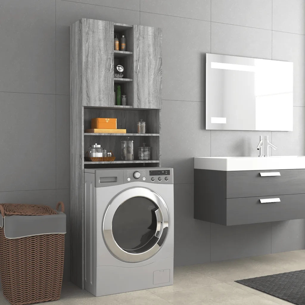 Mobile per Lavatrice Grigio Sonoma 64x25,5x190 cm CFW1955385