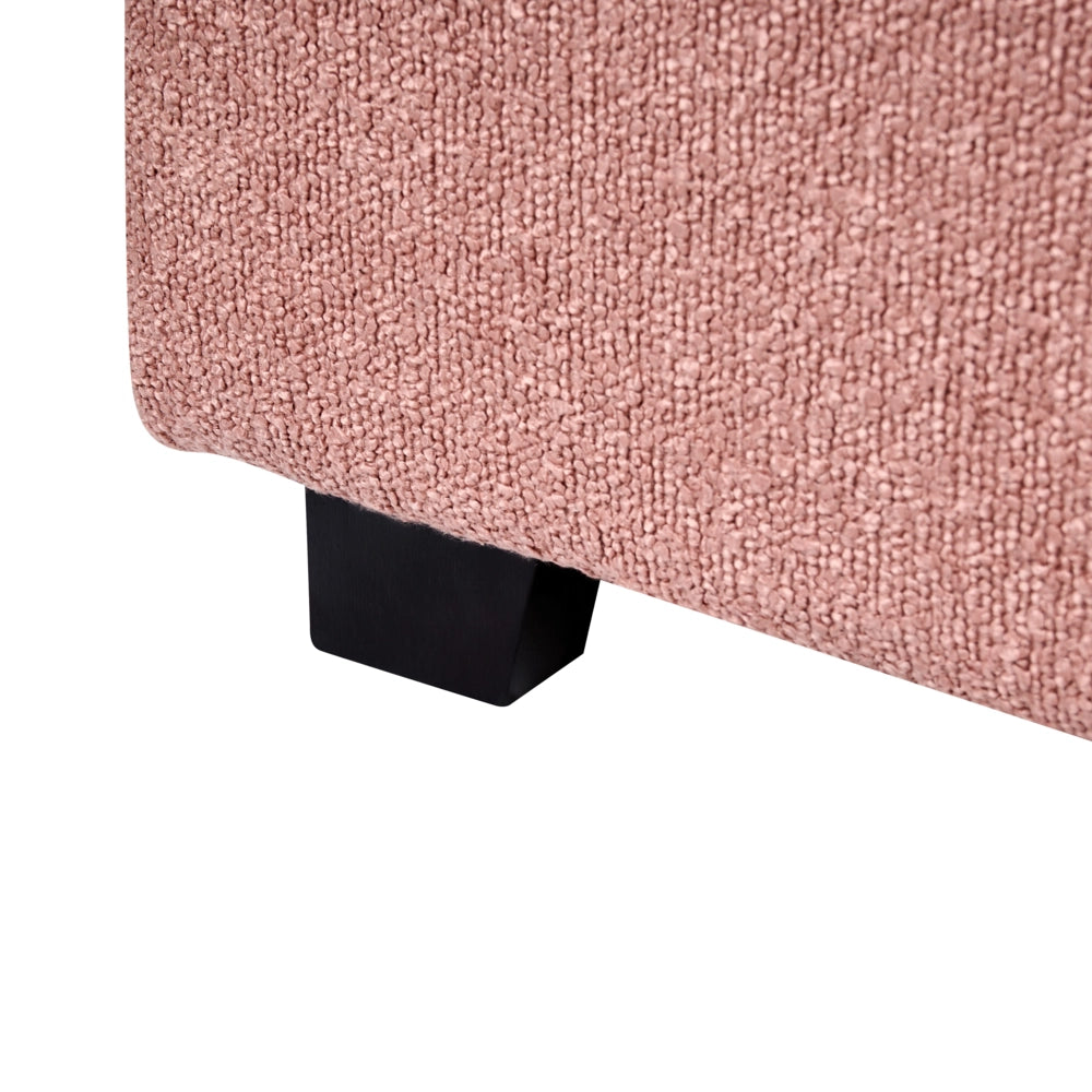 Lettino ad acqua in bouclé retrò dal design minimalista in poliestere rosa pastello 160 x 200 cm