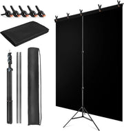 Sostegno per schermo verde trasparente - 15 x 2 m - Nero - Con 5 viti e borsa portatile - Streaming Gaming Fotoshoot