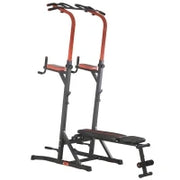 Power Tower Stazione per Allenamento Pieghevole e Multiuso con Barra Trazioni e Sedia Romana, 108x178x202-238cm