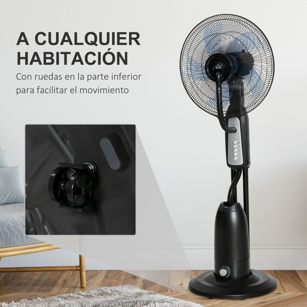 Ventilatore Nebulizzatore da Pavimento 90W ¨C zephmum ¨C Nero 44,5x120 cm